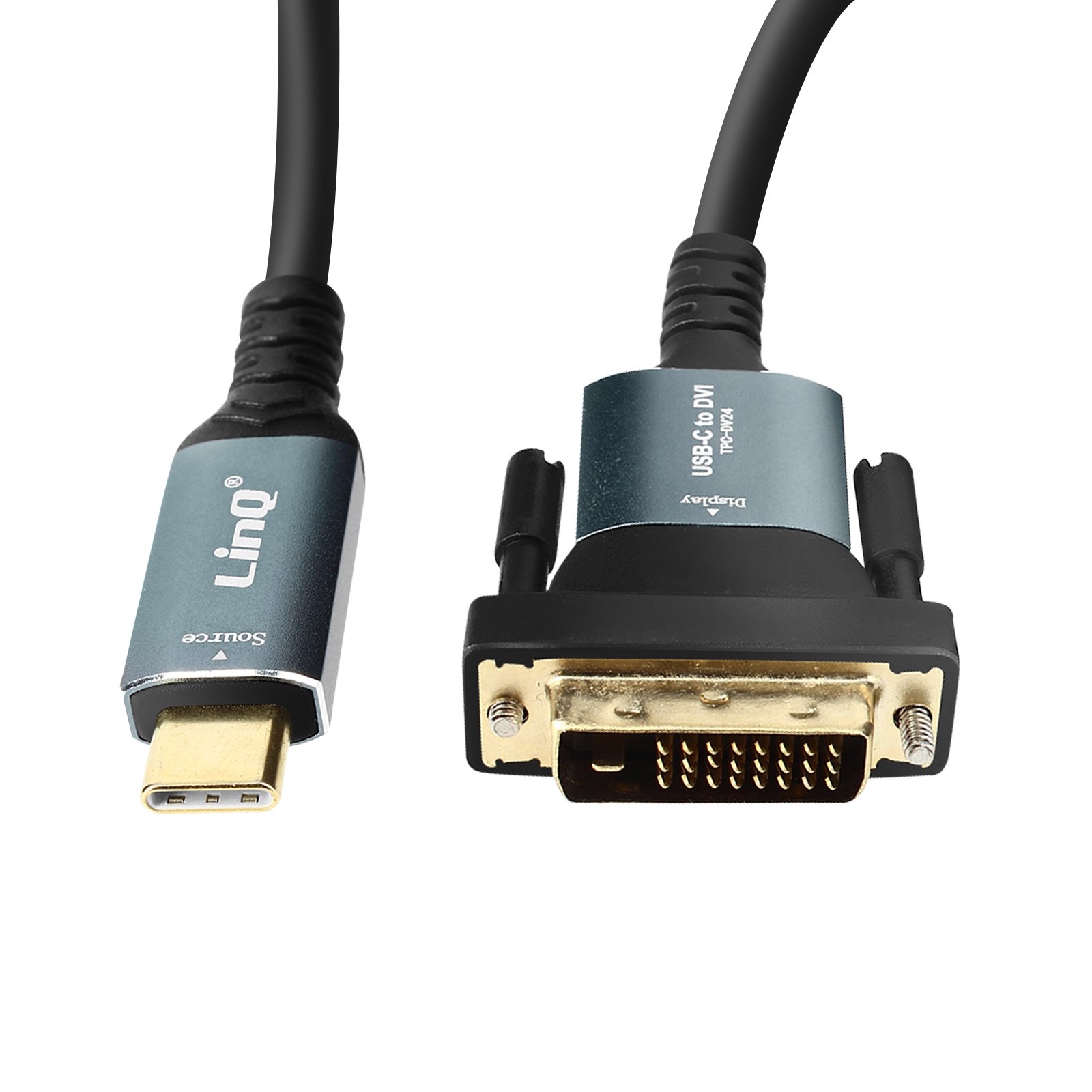 Câble USB-C vers DVI Full HD 1080p Plug and Play Longueur 1.8m LinQ