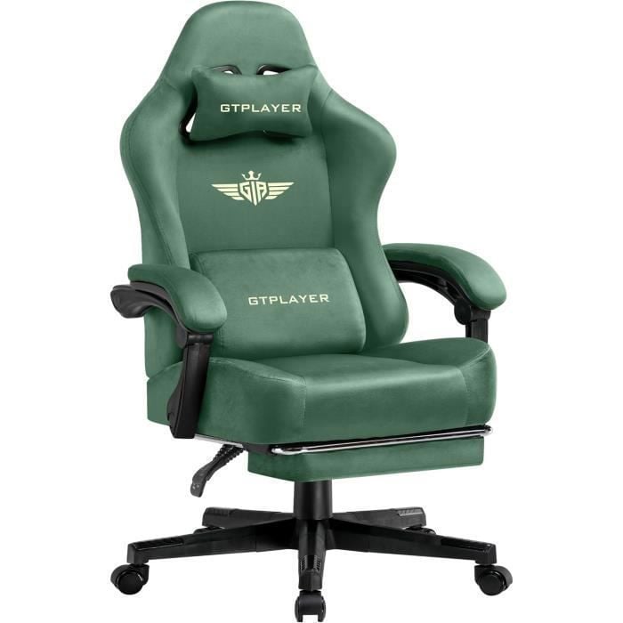 Chaise gaming GTPLAYER Tissu respirant Repose pieds
