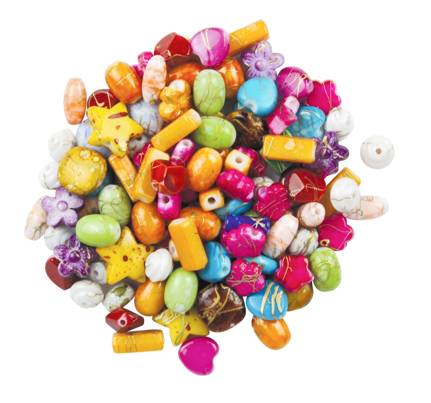 Perles pour enfant opaques assorties 0,7 à 1,7 cm 74 pièces