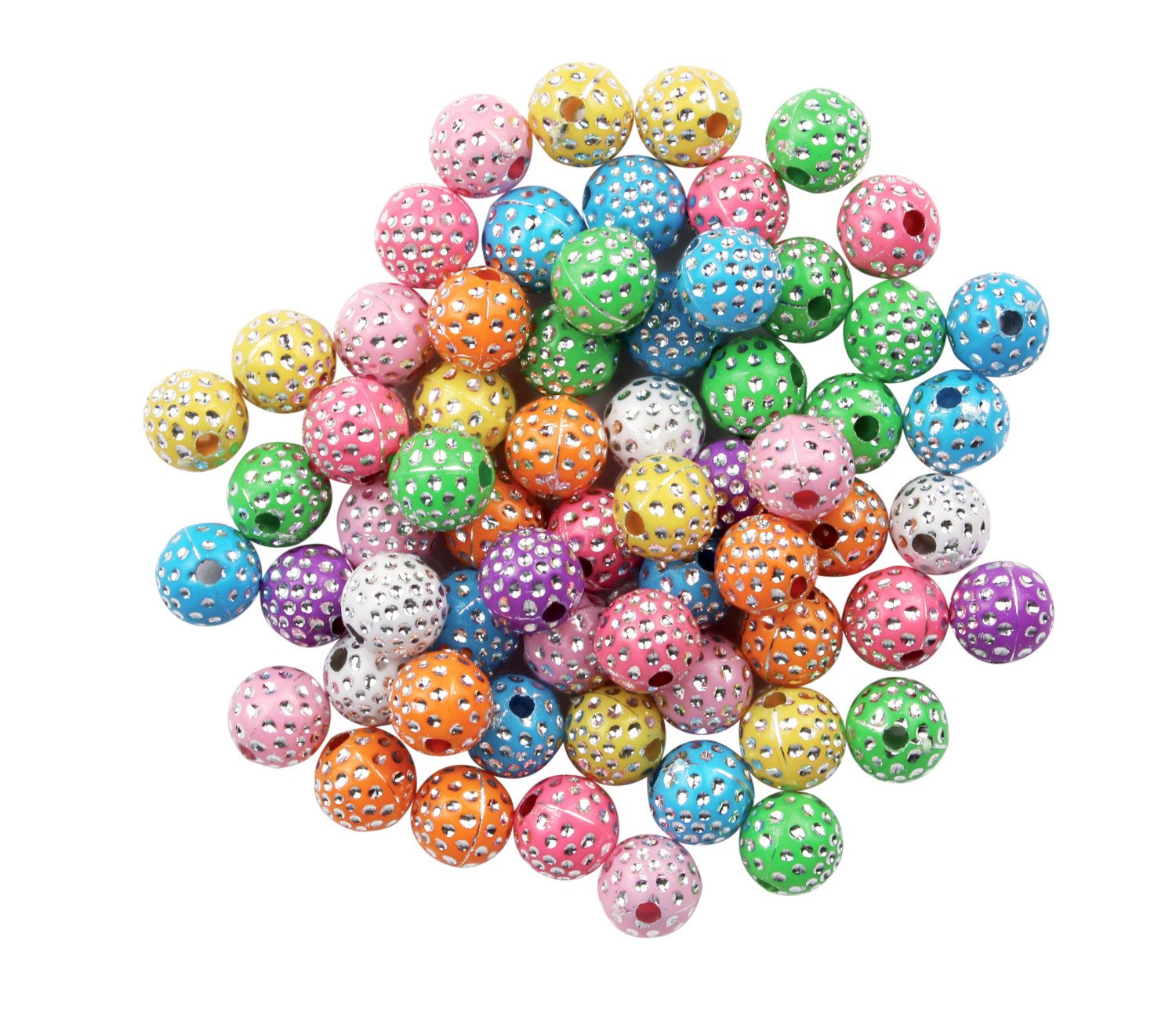 Perles pour enfant strass rondes 1 cm 64 pièces