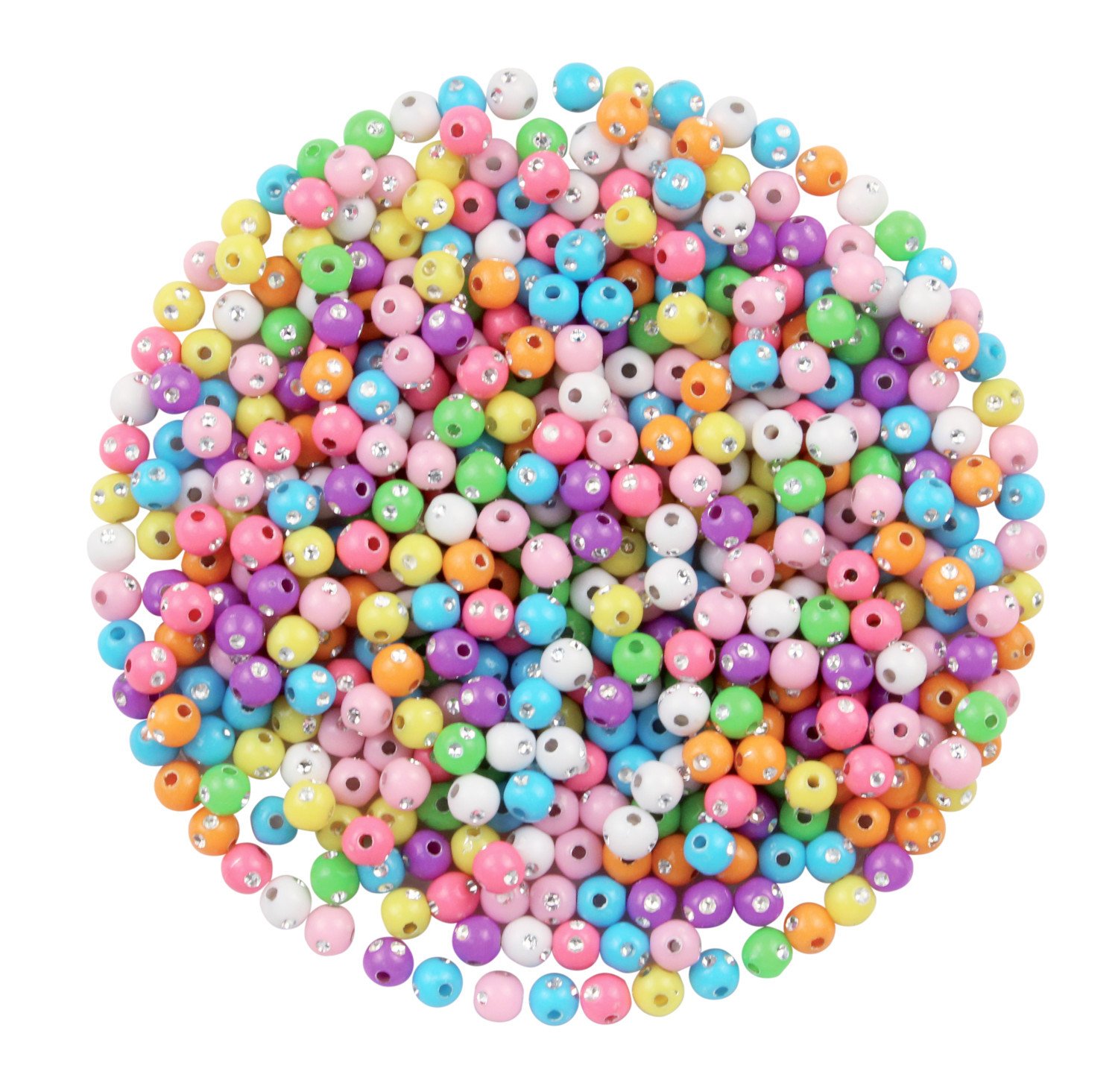 Perles pour enfant strass rondes 0,4 cm 273 pièces