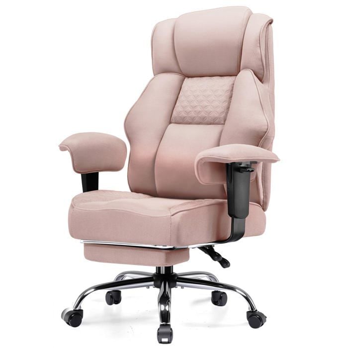 Chaise Gaming Ergonomique en Tissu Premium Large Fauteuil de Bureau Pivotant avec Repose Pieds Réglable - vue 2