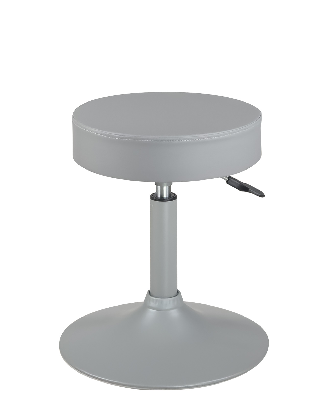 Tabouret simili rond rembourré pivotant hauteur réglable 43 à 57 cm YU (gris)