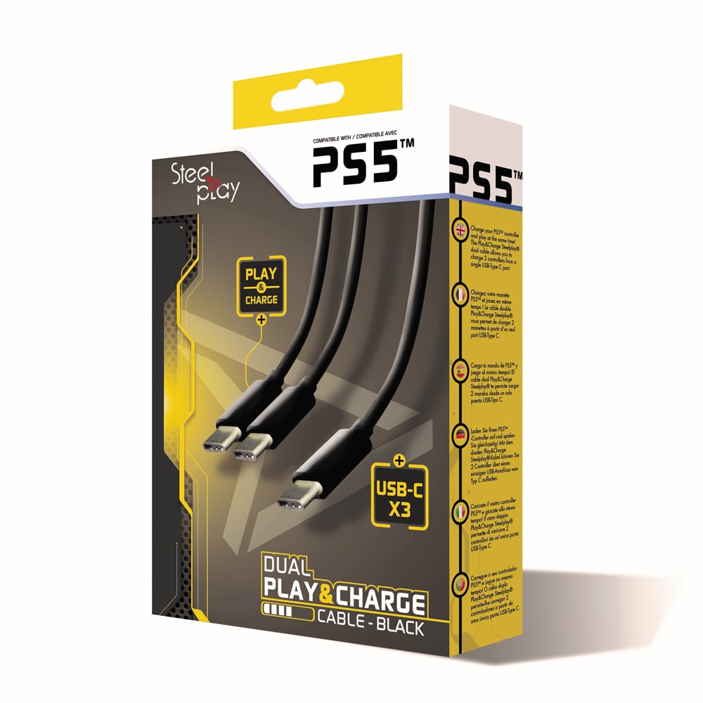 Steelplay Cable Dual Play & Charge Pour Manettes PS5 Neuf - vue 3