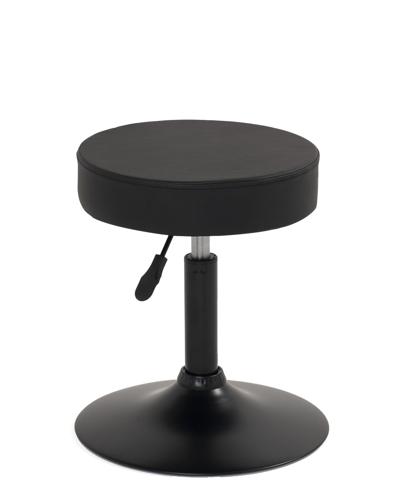 Tabouret simili rond rembourré pivotant hauteur réglable 43 à 57 cm YU (noir)