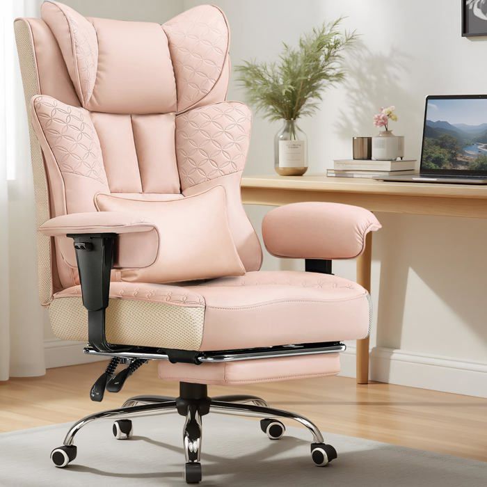 Chaise Gaming Ergonomique avec Repose Pieds Dossier Inclinable 150° Accoudoirs Pivotants PU Capacité 180kg - vue 2