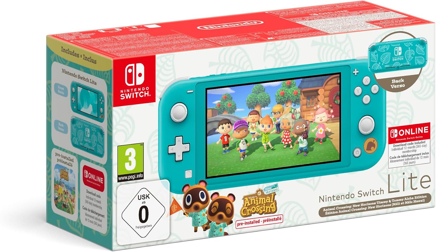 Console Nintendo Switch Lite Edition Animal Crossing : New Horizons - Méli et Mélo Hawaï
