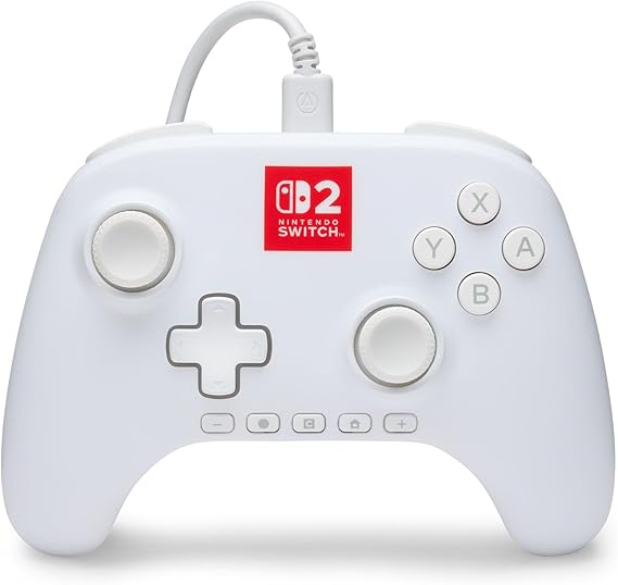 Manette filaire pour Nintendo Switch 2 Power A - Lumectra - Blanc