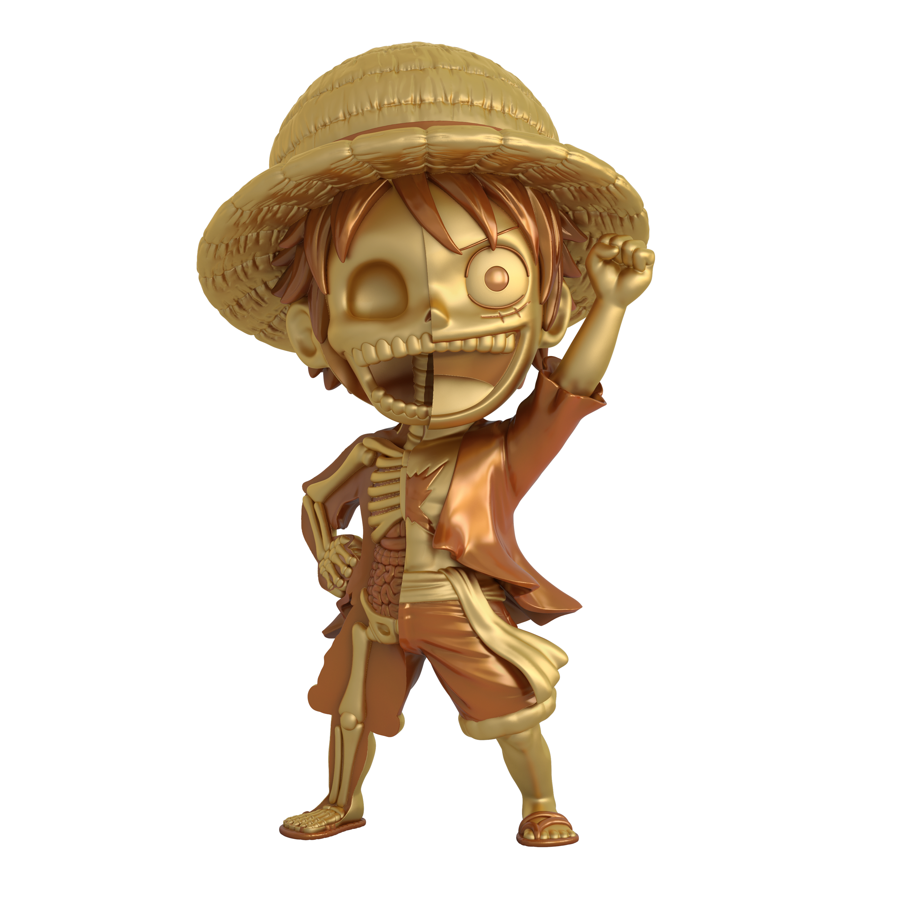 Figurine Mighty Jaxx XXRAY Plus - One Piece - Luffy trésor d'or - Edition limitée - Jason Freeny