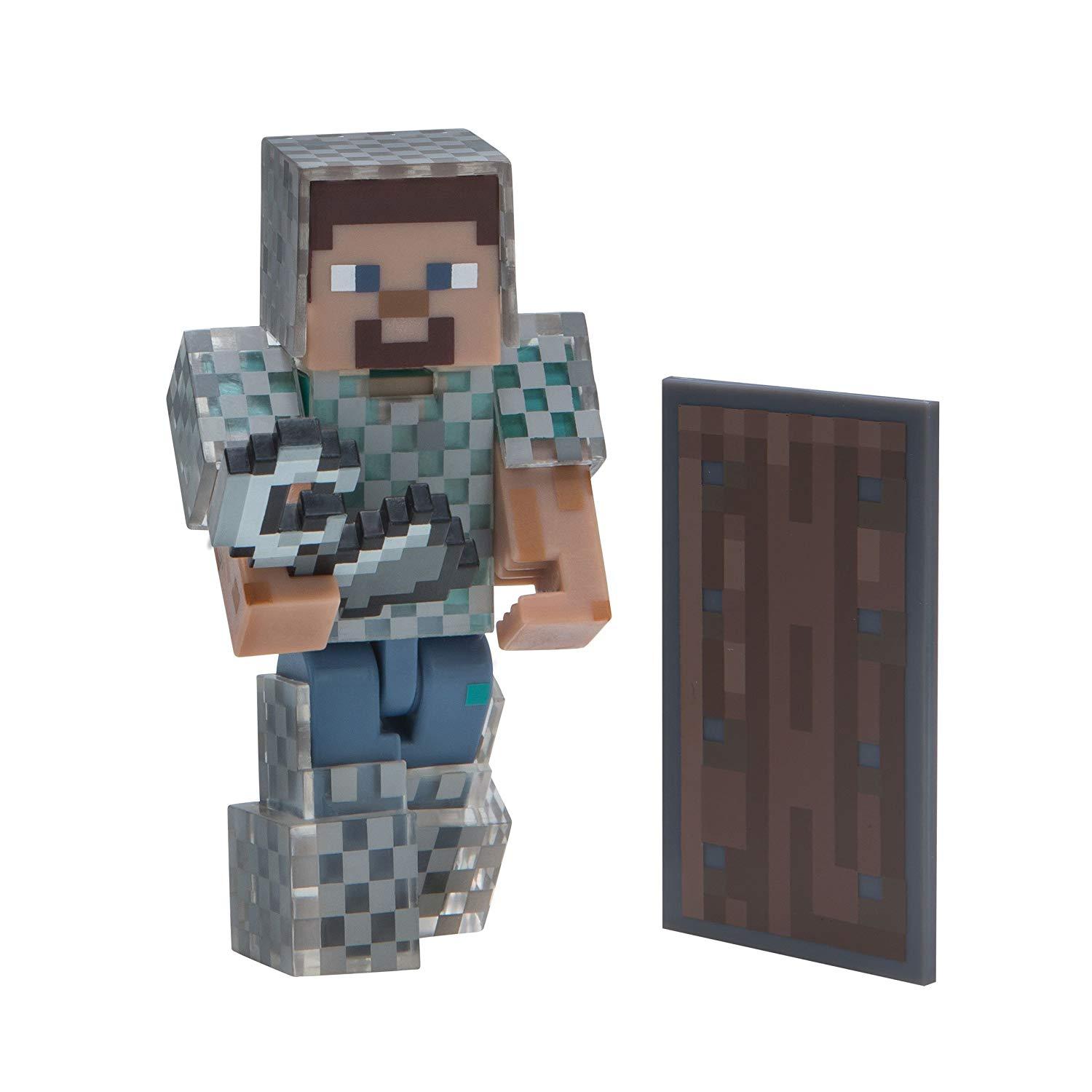 Figurine Minecraft - Steve en armure et côte de mailles  - 7 cm
