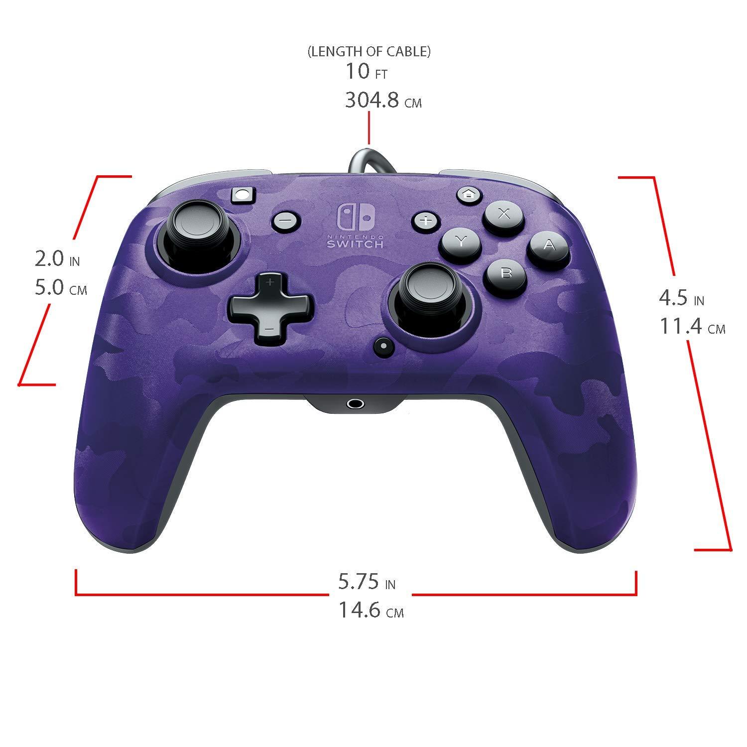 PDP Manette Filaire pour Nintendo Switch | Camo Violet