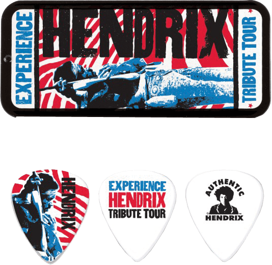 Dunlop - Boîte 6 médiators 0,73mm Jimi Hendrix Experience Tribute Tour JH-PT09M