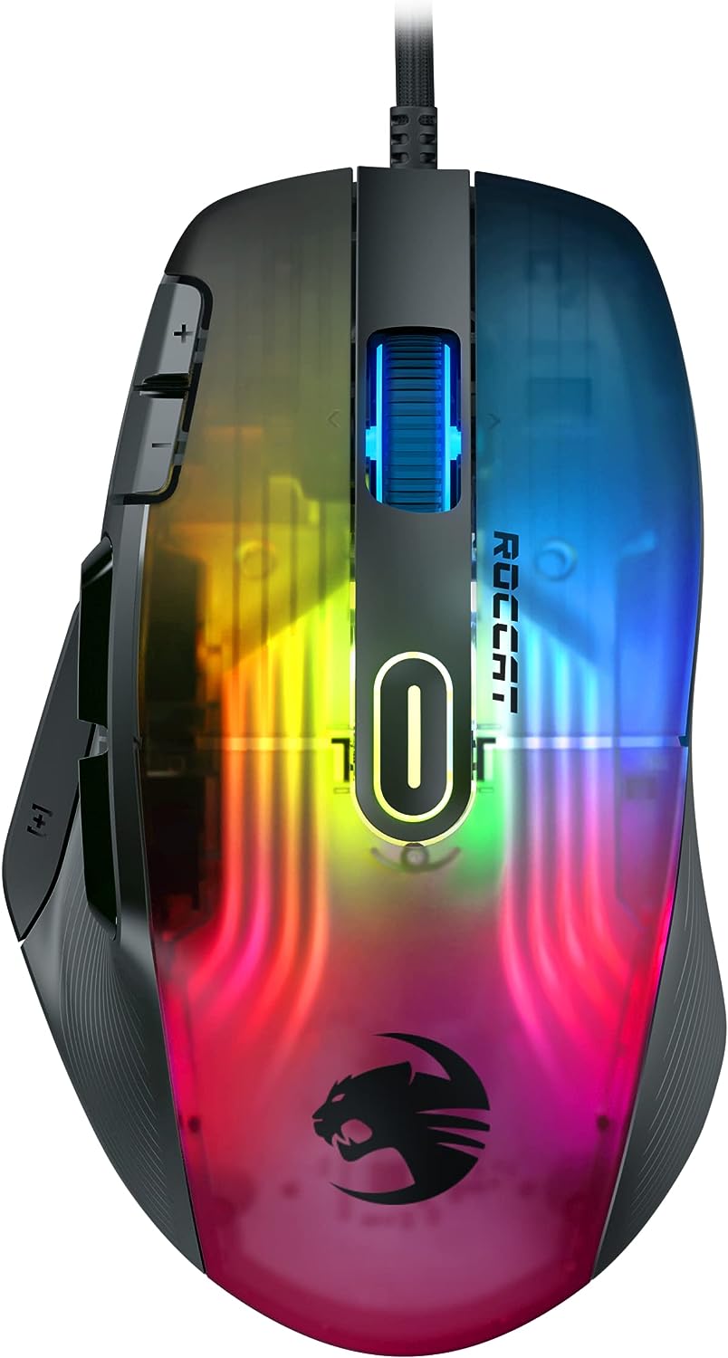 Roccat Kone XP de Jeu à éclairage 3D dotée d'un capteur Optique de 19 000 DPI d'une molette Krystal 4D avec Un Design Bouton et Un éclairage AIMO RGB - vue 4