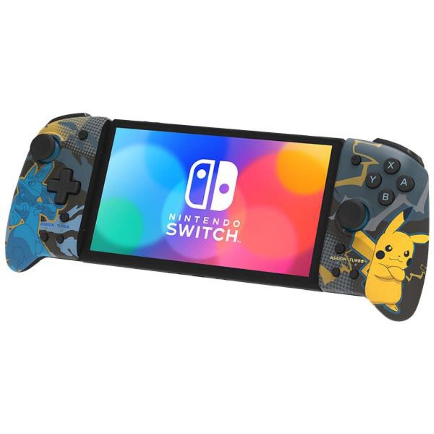 HORI Split Pad Pro Lucario et Pikachu Manette mode portable pour Nintendo Switch et Nintendo Switch modèle OLED Licence officielle Nintendo et Pok