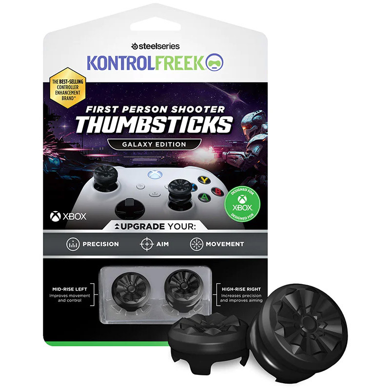 Extenseur de poignée pour manette Xbox/Xbox One Steelseries - KontrolFreek FPS Galaxy - noir - kit de 2