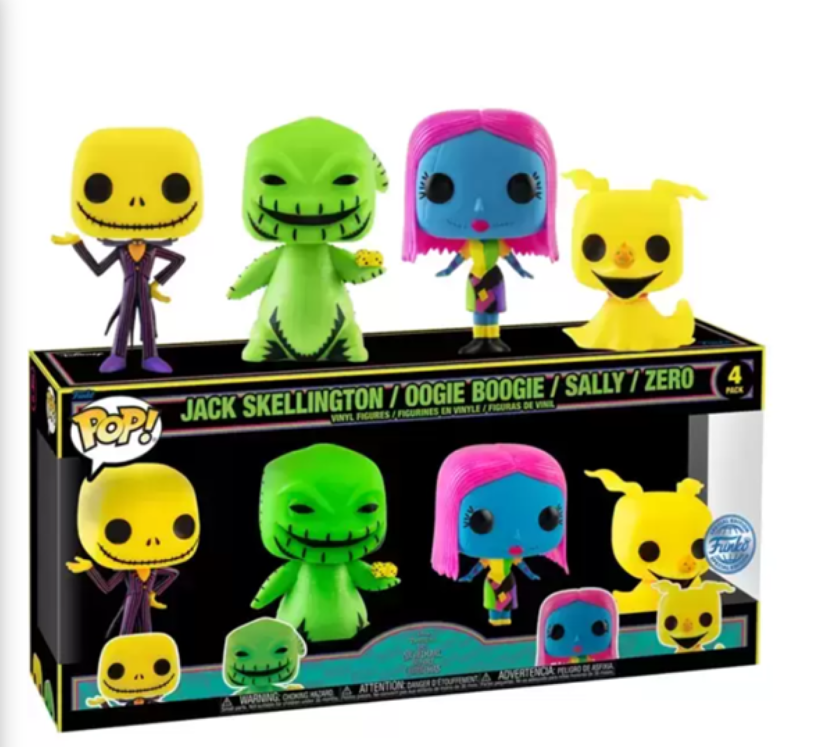 Pack 4 figurines Funko POP! - L'étrange Noël de Mr. Jack - Jack/Boogie/Sally/Zero