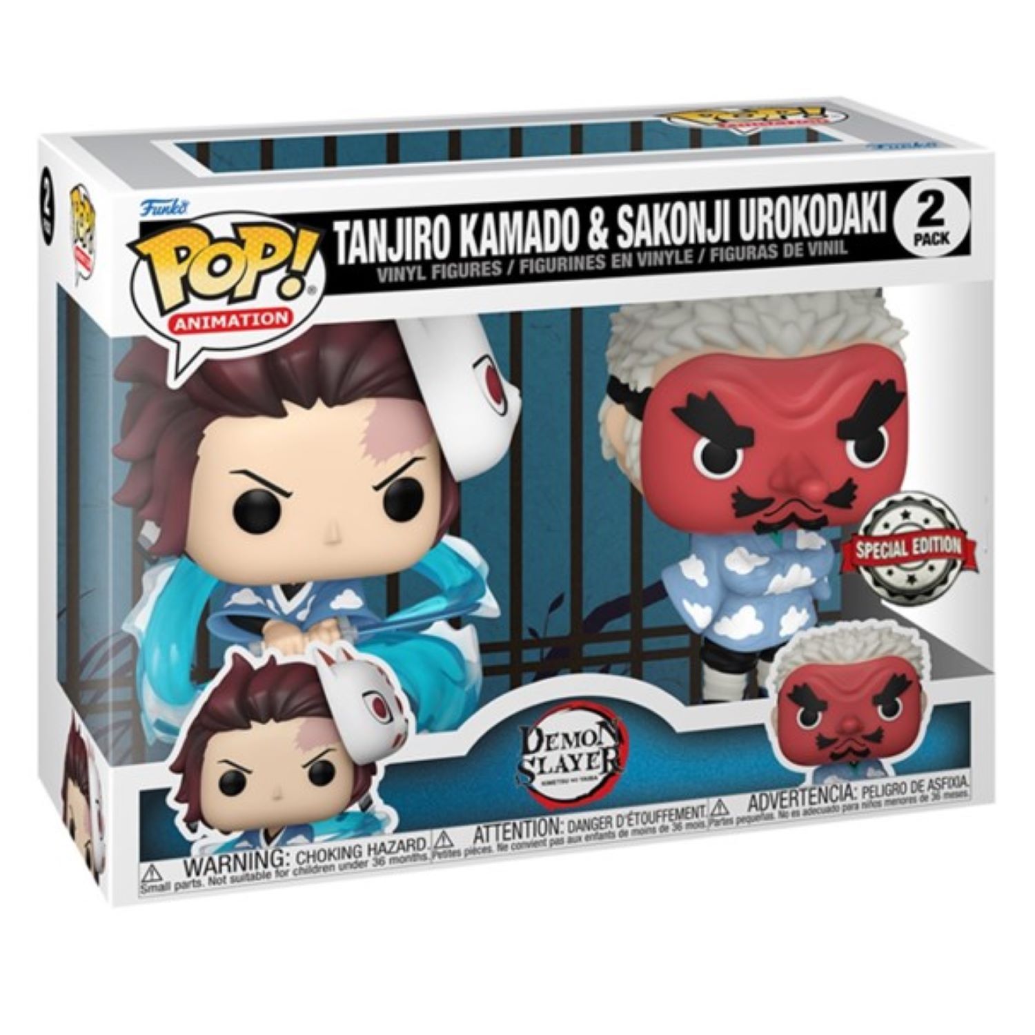 Pack 2 figurines Funko POP! - Demon Slayer - Tanjiro & Sakonji