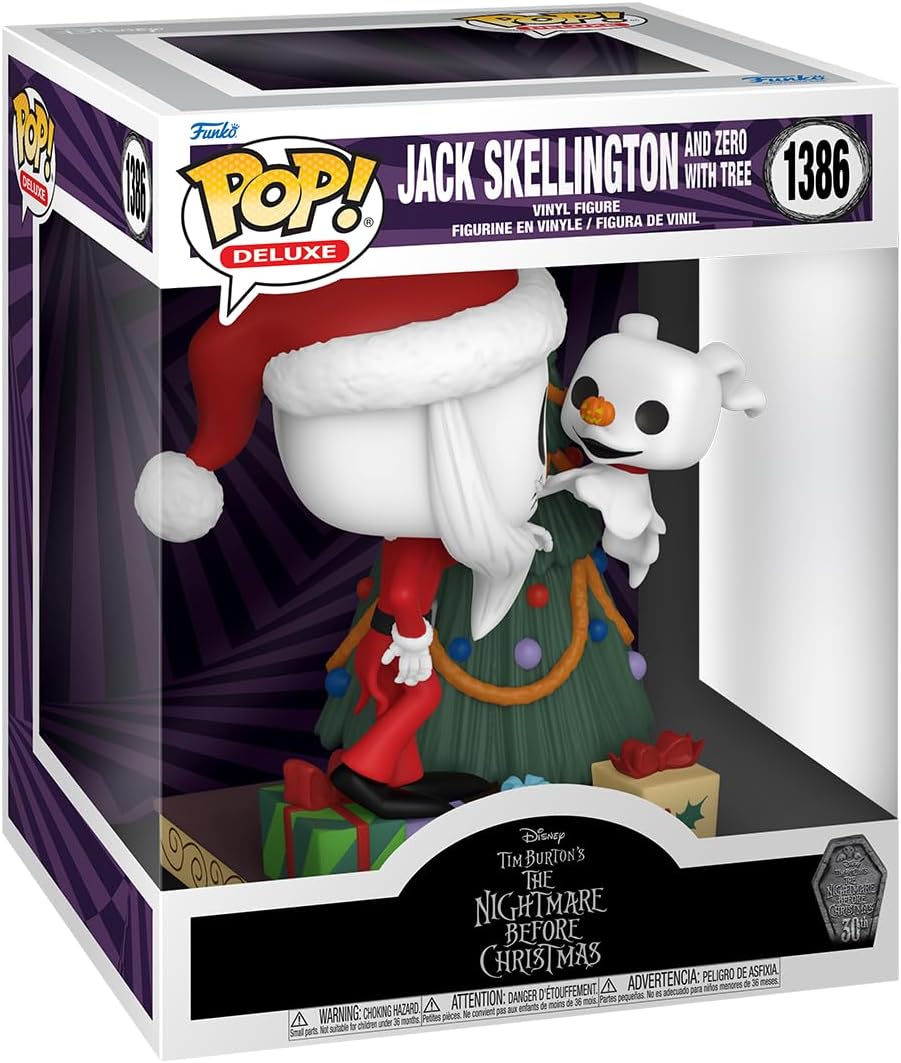 Figurine Funko POP! Deluxe - L'étrange Noël de M. Jack - Jack Skellington et Zero avec un sapin n°1386