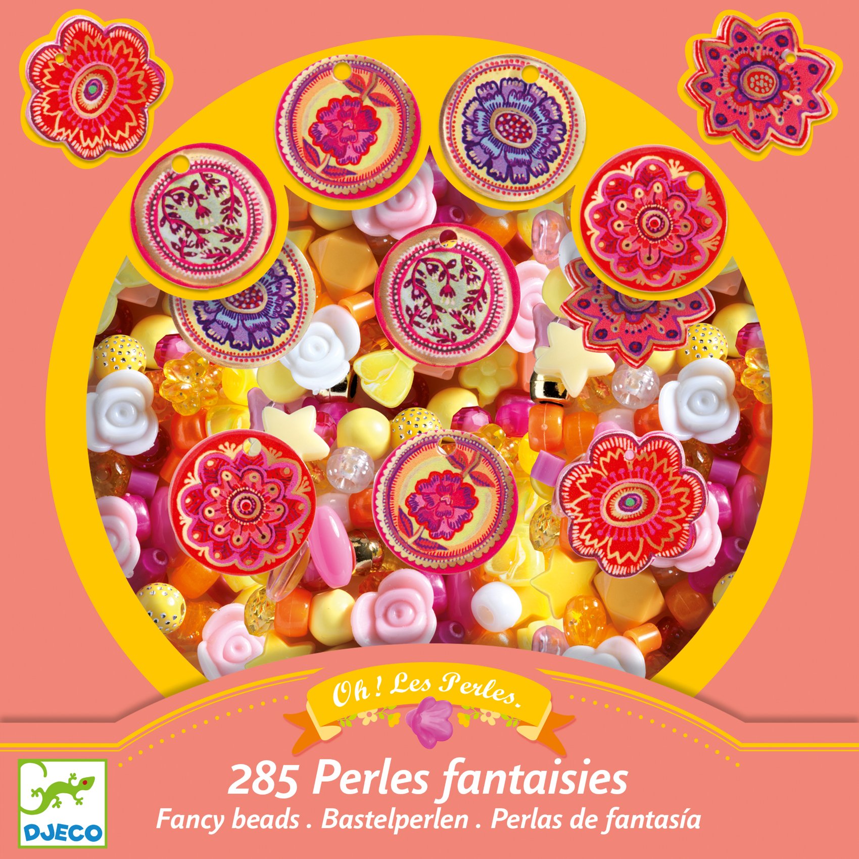 Perles fantaisies : Fleurs - Djeco - 285 pièces