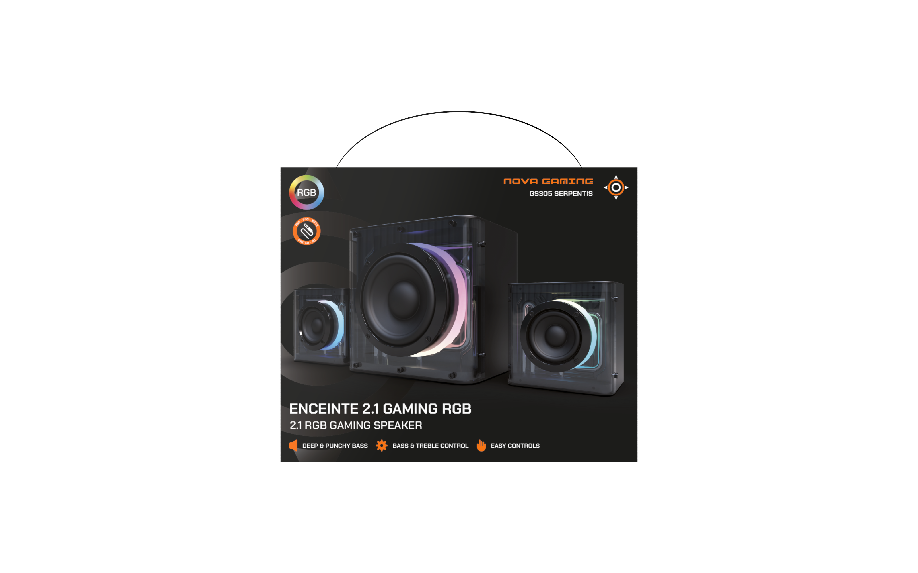 Enceintes gaming 2.1 RGB GS405 Serpentis Nova Gaming