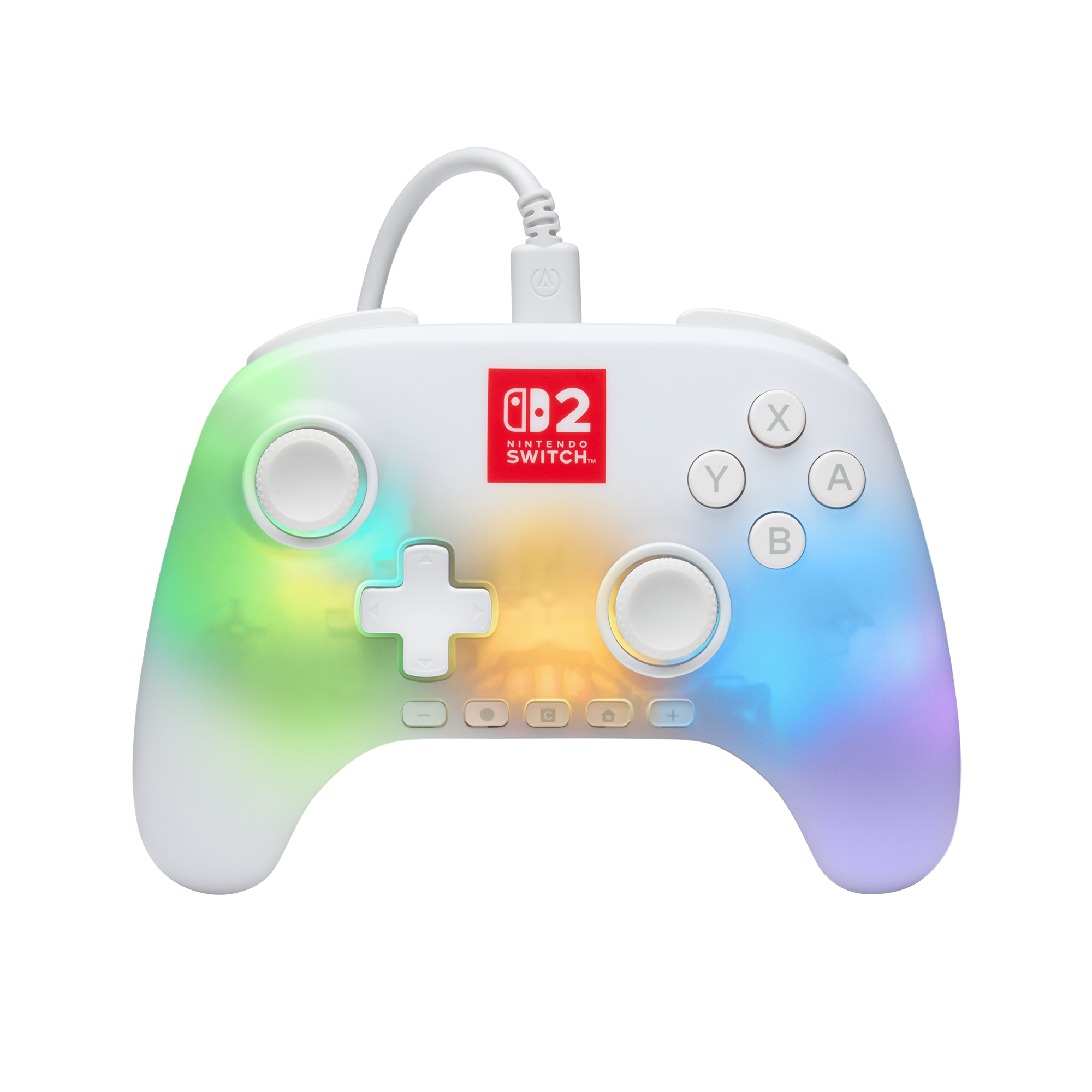 Manette filaire pour Nintendo Switch 2 Power A - Lumectra - Blanc