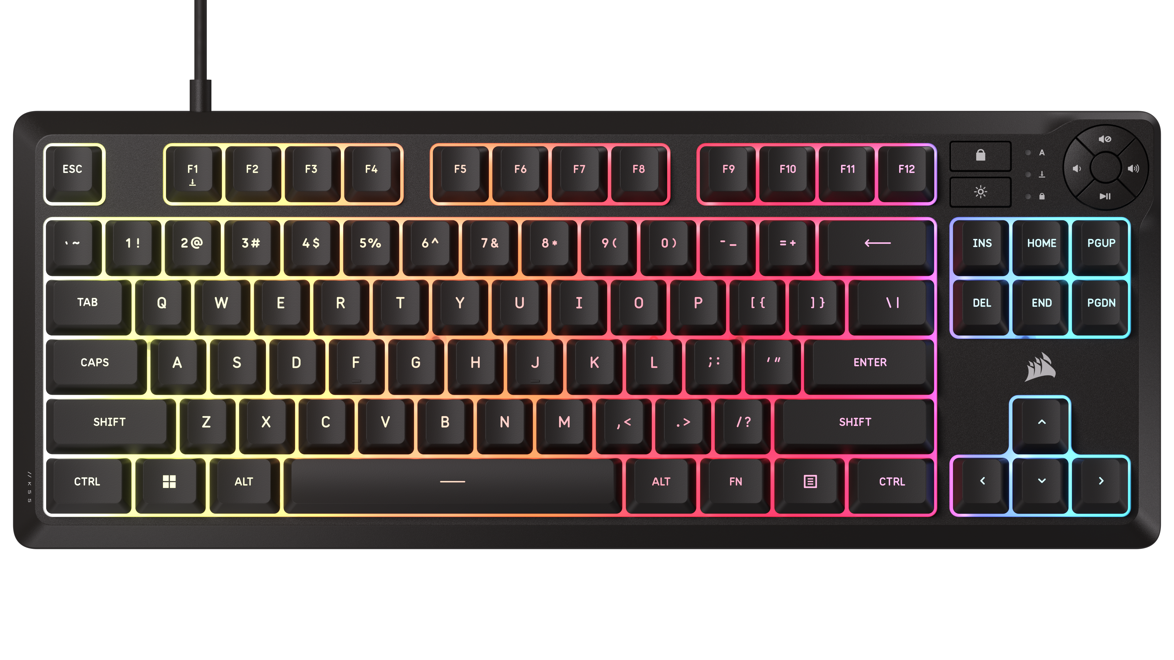 Corsair K55 Core TKL - Clavier gaming à membrane RGB sans pavé numérique