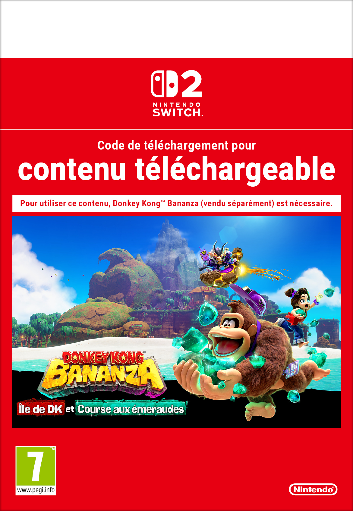 DLC Île de DK Course aux émeraudes pour Donkey Kong Bananza • Code de téléchargement pour Nintendo Switch 2 - vue 2