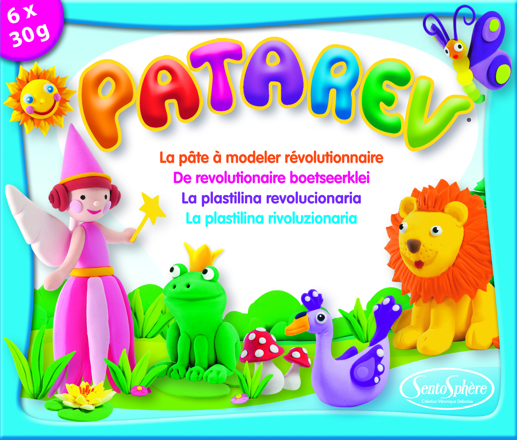 Coffret de pâte à modeler Sentosphère - Patarev - 6 pièces