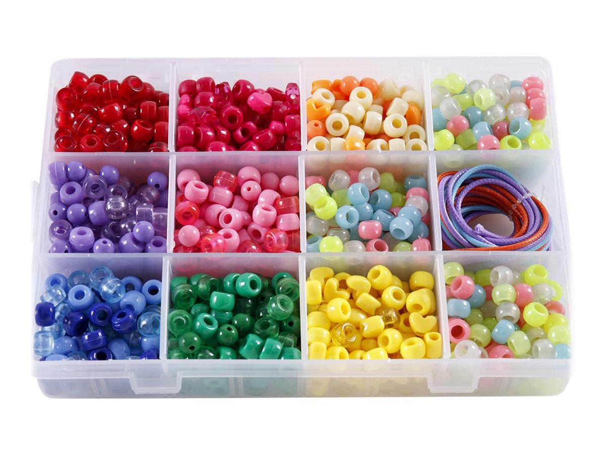 Coffret de perles en plastiques et  liens - Créalia