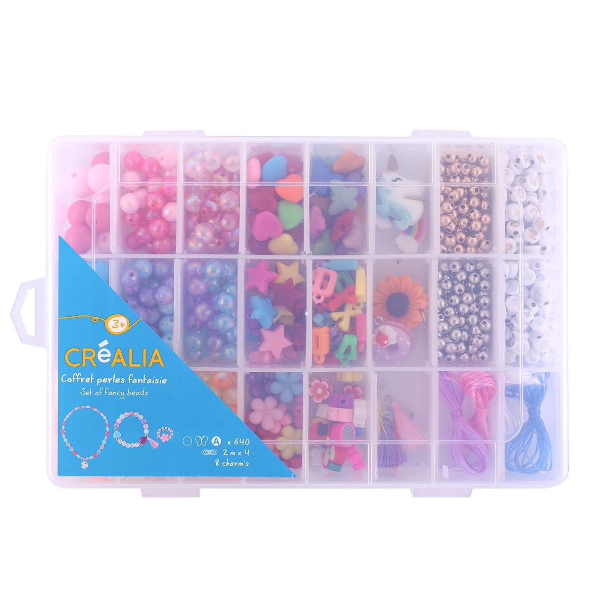 Coffret 650 perles fantaisie multicolores - Créalia