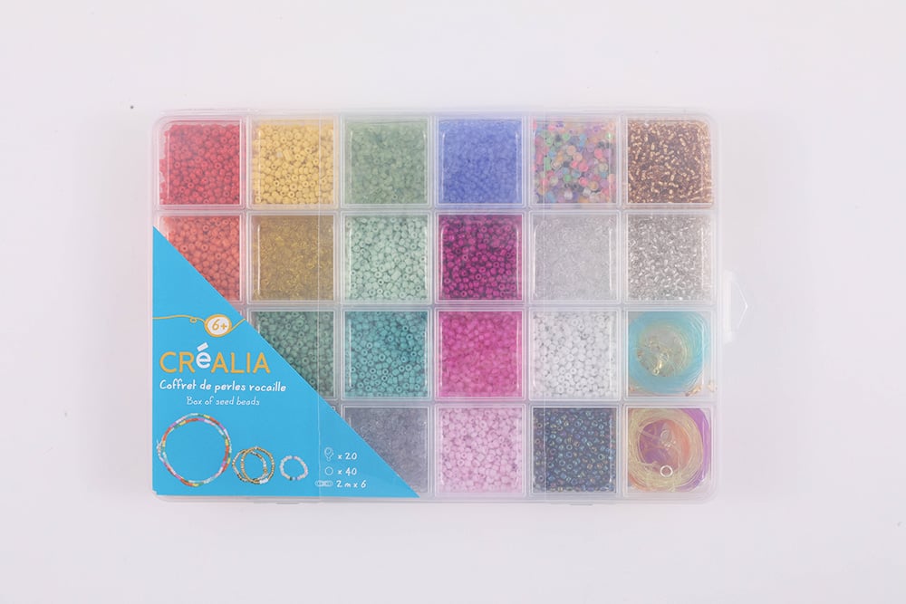 Coffret de perles rocailleuses multi couleurs - Créalia