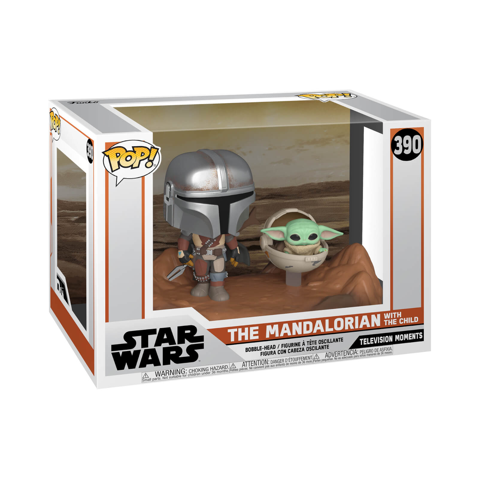 Figurine en carton taille réelle Bébé Yoda alias Grogu dans son berceau  volant film série Mandalorian H 75 CM