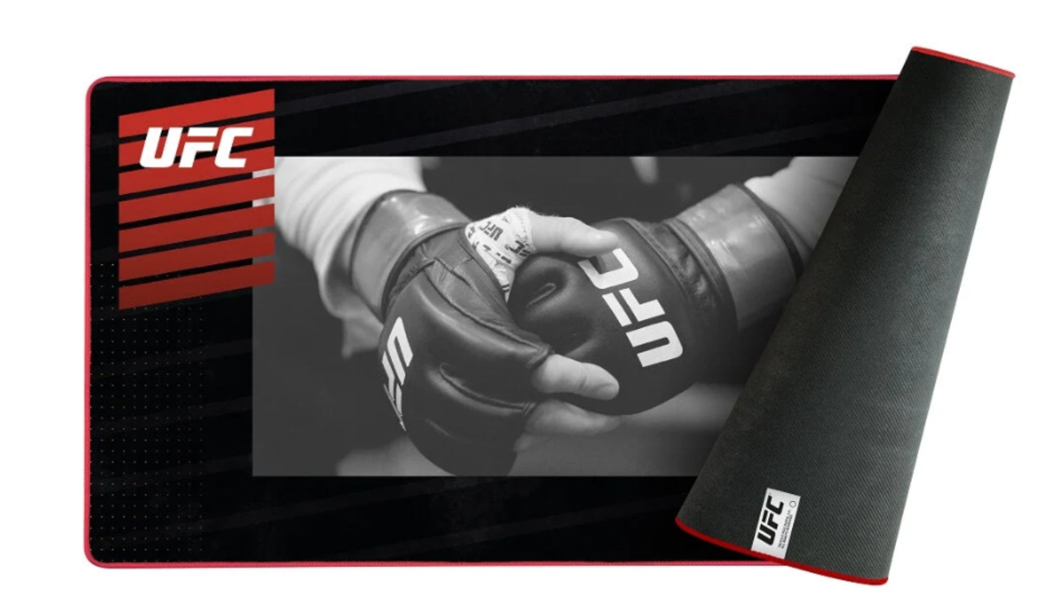 Tapis de souris gaming XXL - Konix - UFC - Noir et rouge