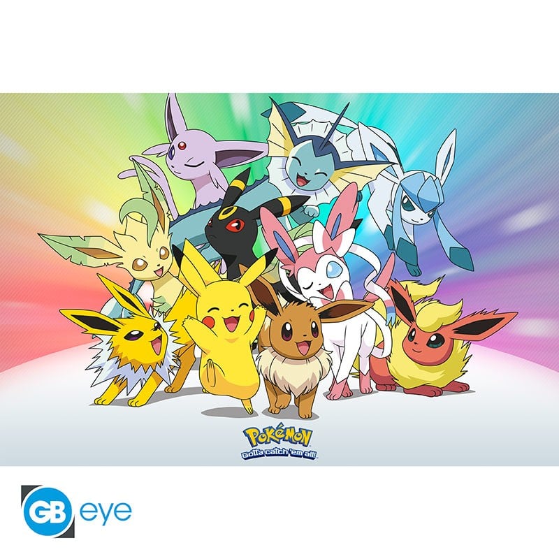 Poster GB Eye - Pokémon - Evoli et Pikachu - 91,5 x 61 cm 