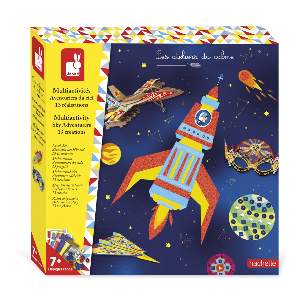 Les Ateliers du Calme - Multiactivités Aventuriers du Ciel - Kit Loisir Créatif Enfant - Apprentissage Motricité Fine et Concentration