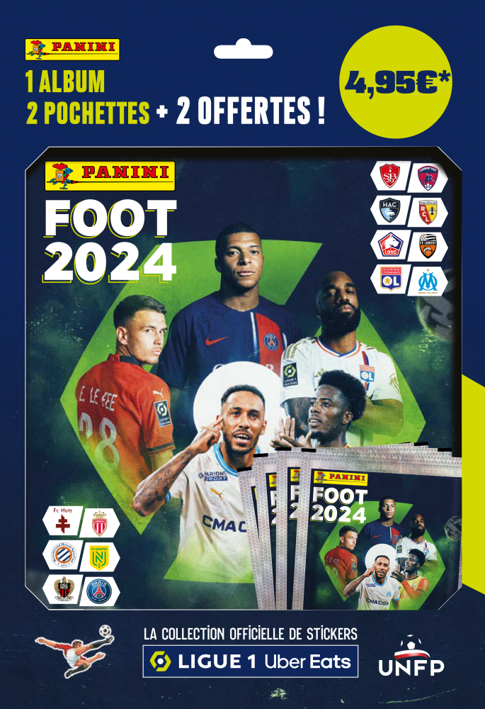 Album Foot 2024 Ligue 1 Panini - 2 pochettes + 2 offertes