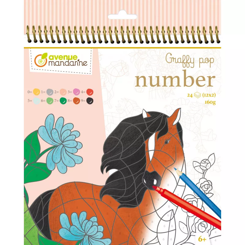 Graffy Pop Number : Chevaux - Coloriage aux numéros