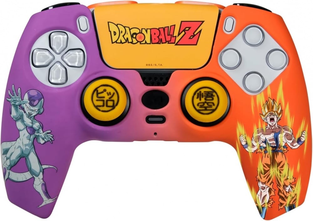 Combo Pack Dragon Ball Z, Coque Rigide + Grips + Sticker pour PS5 DualSense, Goku et Freezer