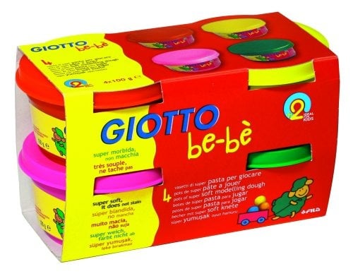 Pâte à modeler - Giotto be-bè - 4 x 100g (rose/vert/rouge/jaune)