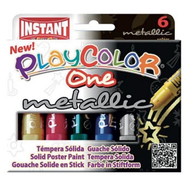 Pack de 6 sticks de gouache solide métallisée - PlayColor One Metallic