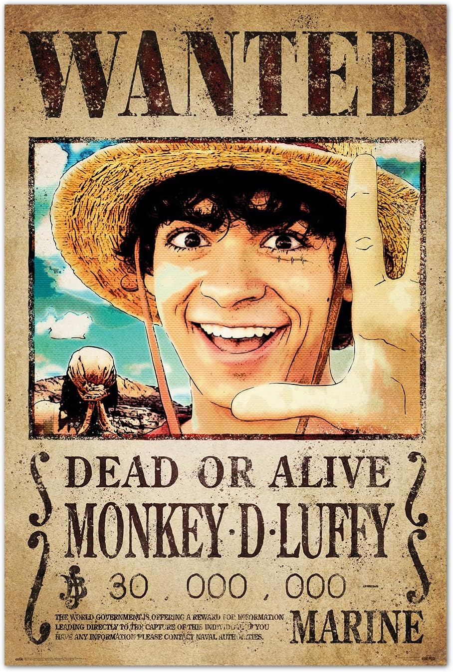 Poster Grupo Erik - One Piece Netflix Wanted Monkey