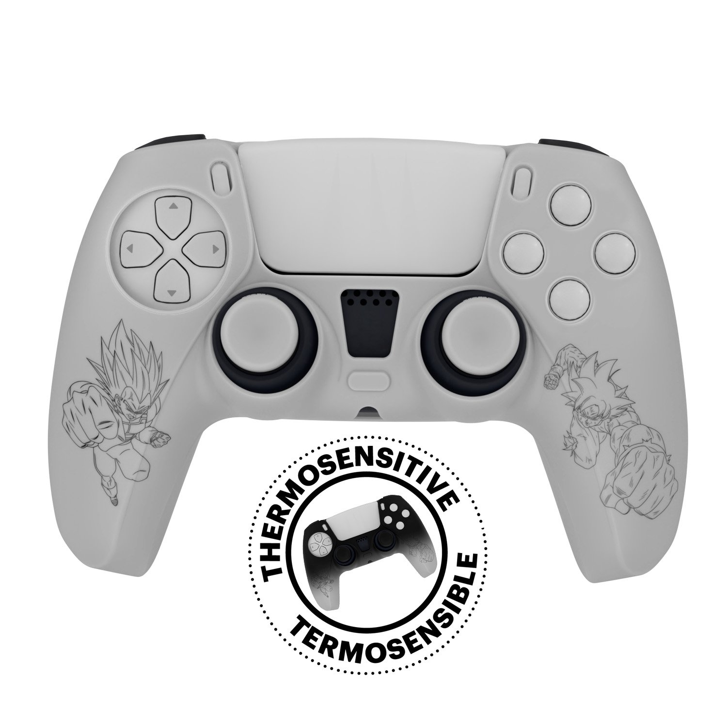 Coque Silicone + Grips Dragon Ball thermochromique pour manette PS5