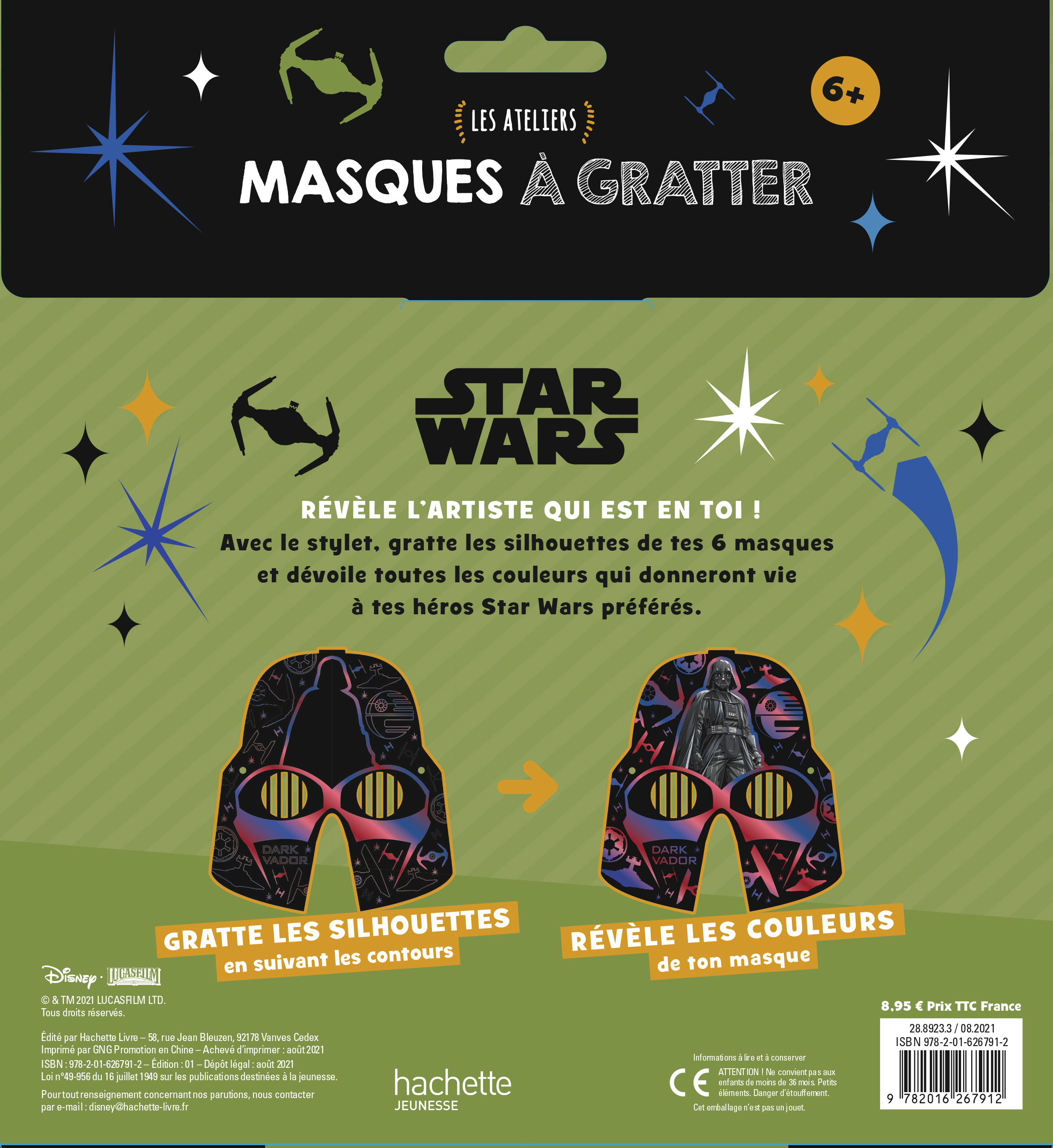 Star wars - les ateliers disney - masques a gratter