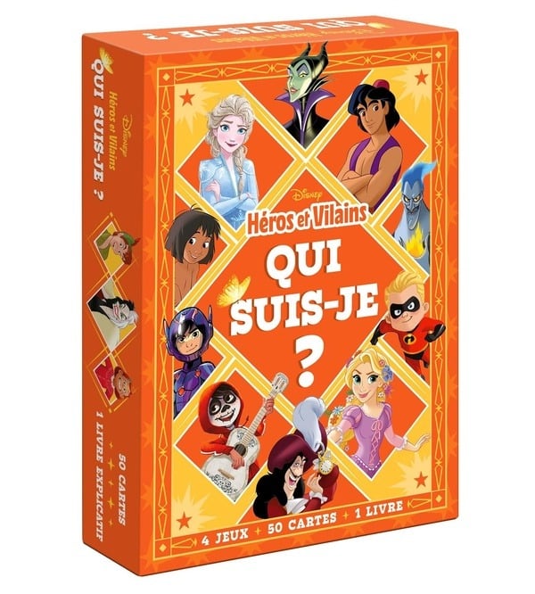 DISNEY - Qui suis-je ? - Boîte de jeu de cartes - Spécial Héros et Vilains