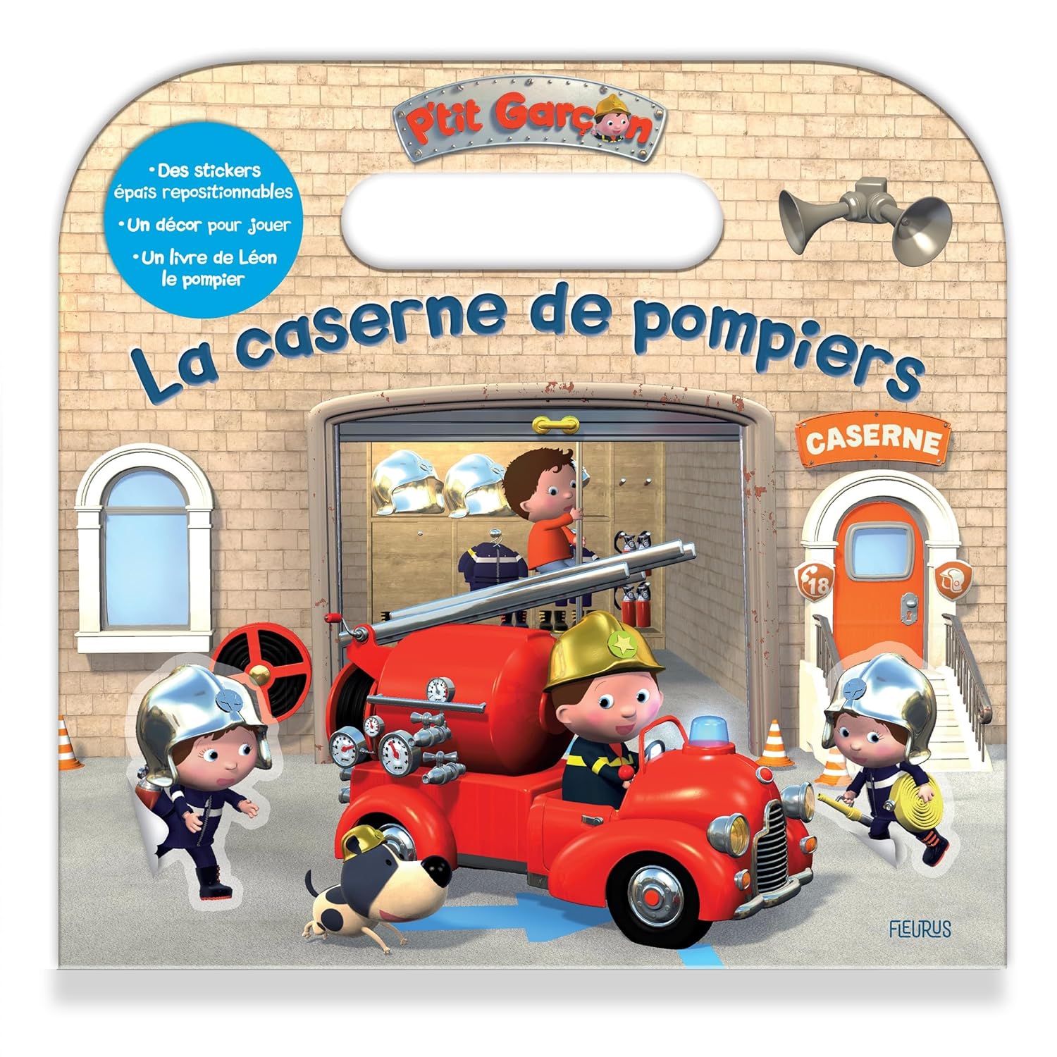 Valise et stickers - P'tit garçon : La caserne de pompiers