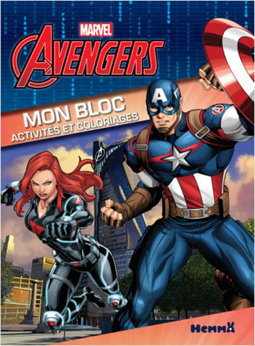 Marvel avengers - mon bloc - activites et coloriages (black widow et captain america)