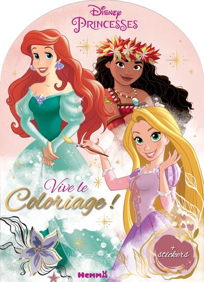 Disney princesses - vive le coloriage ! (ariel, vaiana, raiponce)