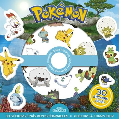 Pokemon - pochette de stickers epais repositionnables defis et cherche-et-trouve a creer !