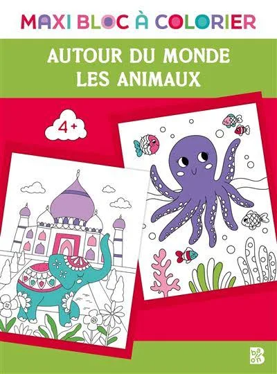 Maxi Bloc à colorier - autour du Monde + animaux