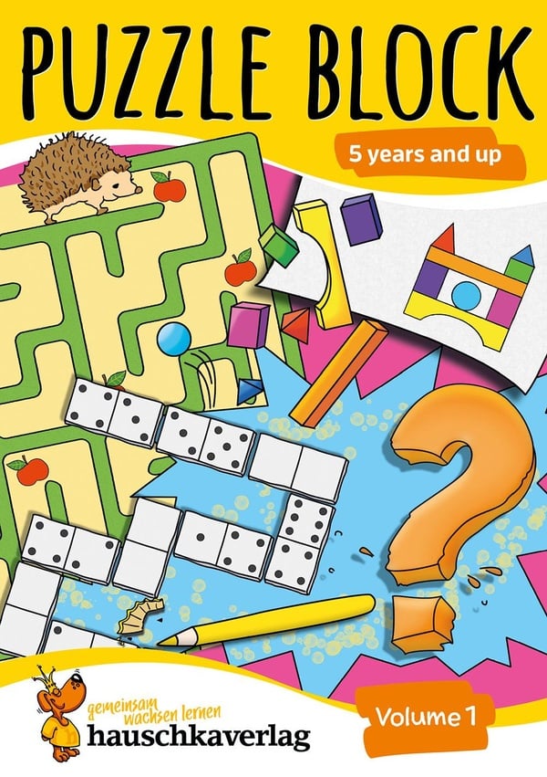 Puzzle Activity Book from 5 Years - Volume 1: Colourful Preschool Activity Books with Puzzle Fun : Labyrinth, Sudoku, Search and Find Books for Children, Promotes Concentration & Logical Thinking